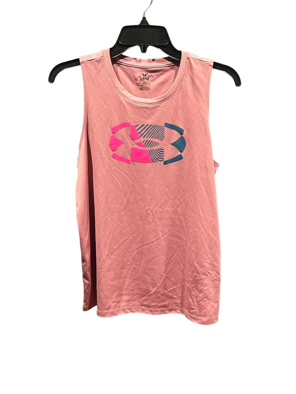 Under Armour Pink Athletic Sleeveless Tank with Two-Tone Logo Size S